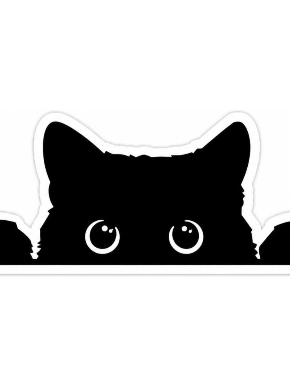 Peeking Sneaky Cat Sticker Funny Vinyl Waterproof, 5in - Black Cat Yeti Cup Cool